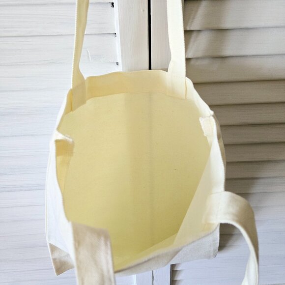 NWOT CANVAS TOTE BAG, GROCERY BAG, GIFT BAG, FLORAL SEA TURTLE 12" X 14" - Picture 4 of 5